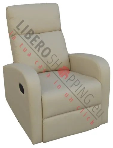 Poltrona relax manuale reclinabile FORTUNA in ecopelle BEIGE