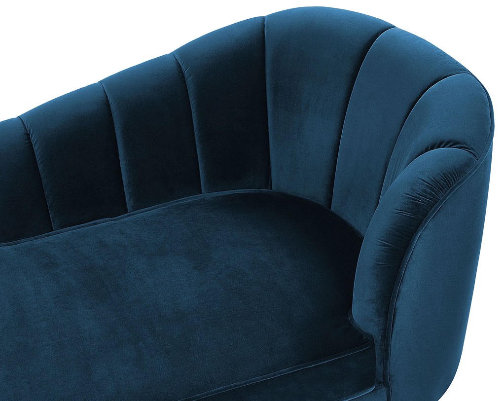 Chaise longue velluto blu marino destra ALLIER Beliani
