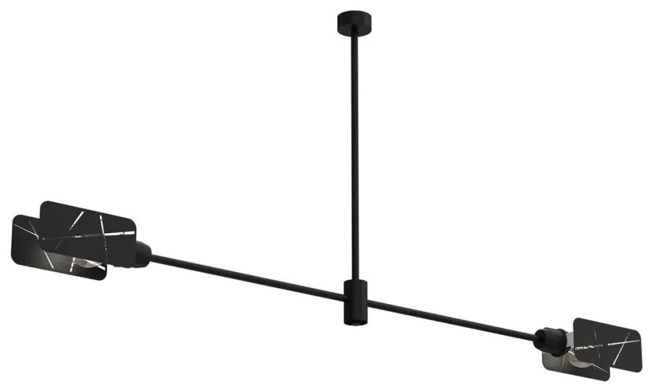 Lampadario a sospensione con supporto rigido ASTRA 2xE27/60W/230V nero