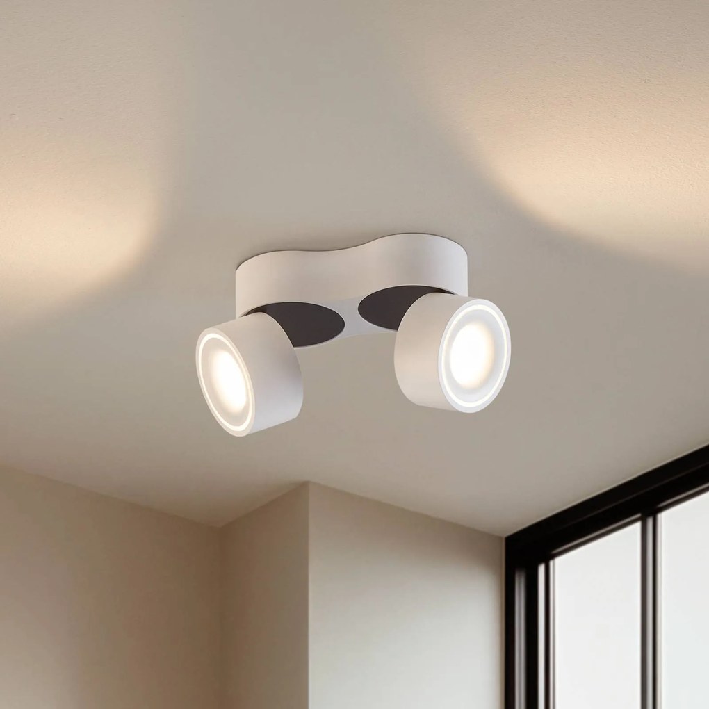Arcchio Faretto da soffitto LED Rotari, bianco, a 2 luci, 1640lm Rotari Arcchio, dimmerabile, Bianco / Opale, Corridoio, Alluminio, Moderno