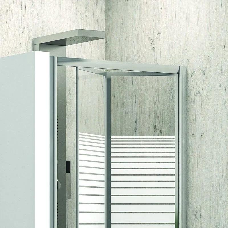 Kamalu - porta doccia 95 cm a libro vetro serigrafato altezza 180cm km4000s