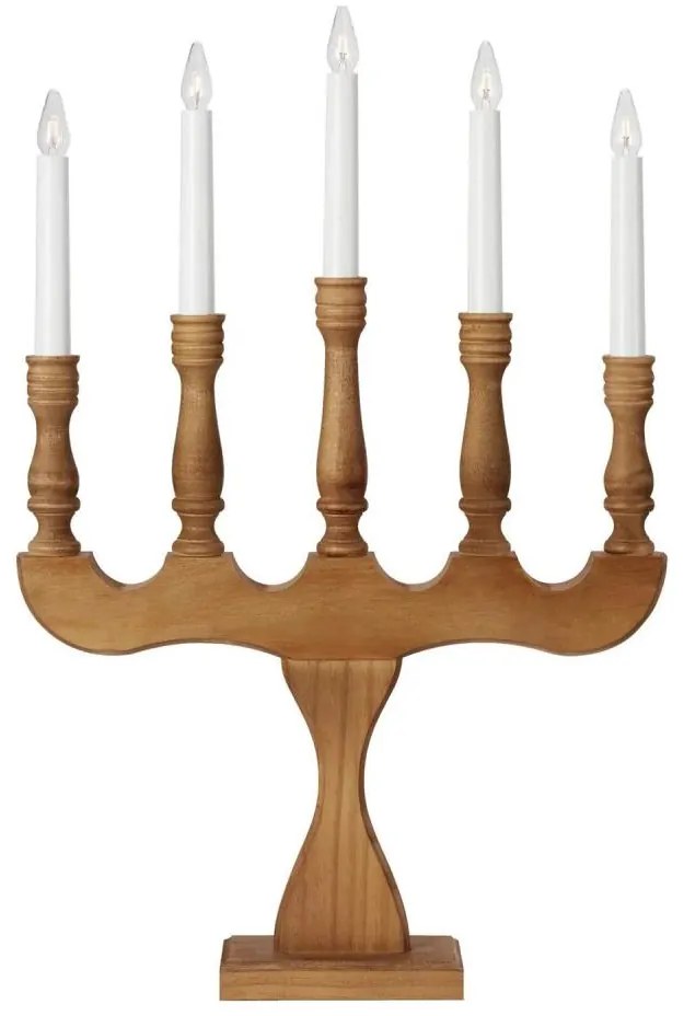 Markslöjd 706279 - Candelabro natalizio SVANEHOLM 5xE10/3W/230V pino/beige