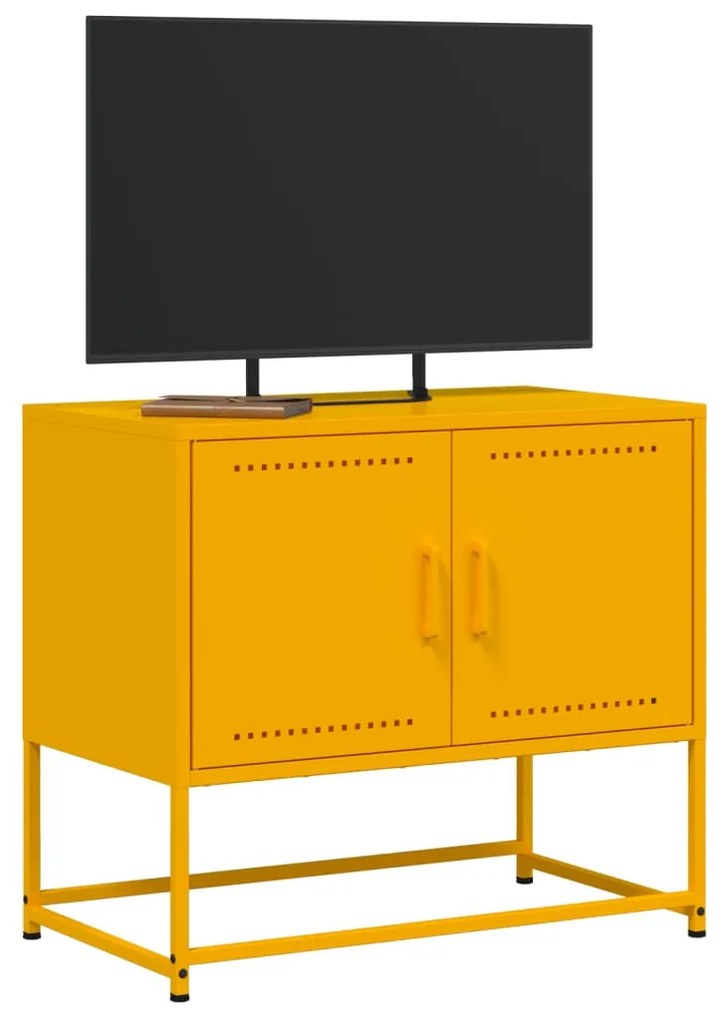 Mobile tv giallo senape 68,5x39x60,5 cm in acciaio