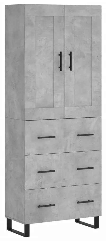 Credenza grigio cemento 69,5x34x180 cm in legno multistrato