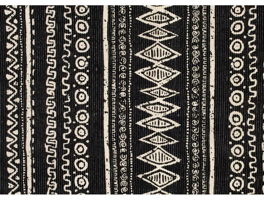 Tappeto in cotone bianco e nero , 55 x 110 cm Ethnic - Webtappeti