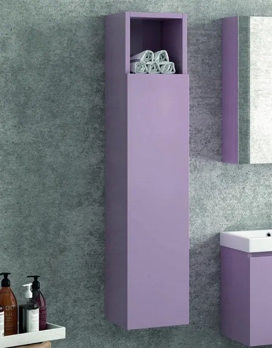 Colonna bagno sospesa 130x25x27cm con ripiano a vista SPV-45 - KAMALU