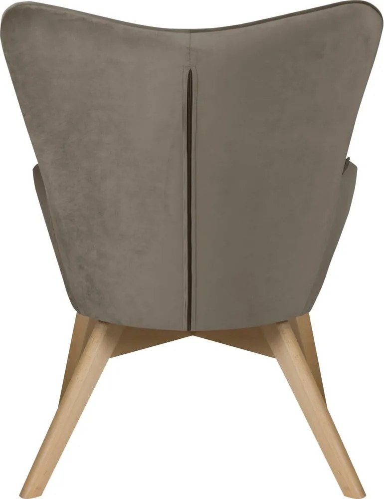 Poltrona marrone chiaro con rivestimento in velluto Niko – Ropez