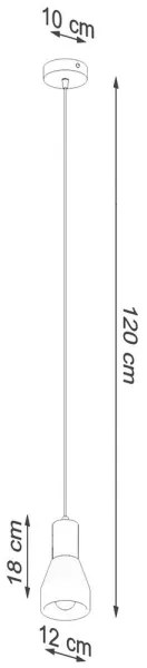 Sollux SL.0964 - Lampadario a sospensione con filo QUBIC 1xE27/60W/230V calcestruzzo/legno grigio