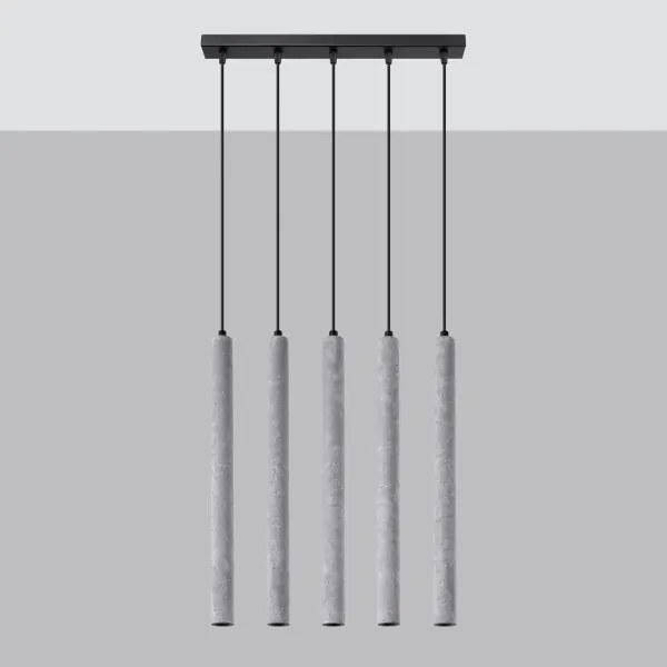 Sollux SL.1274 - Lampadario a sospensione con filo PASTELO 5xG9/8W/230V calcestruzzo