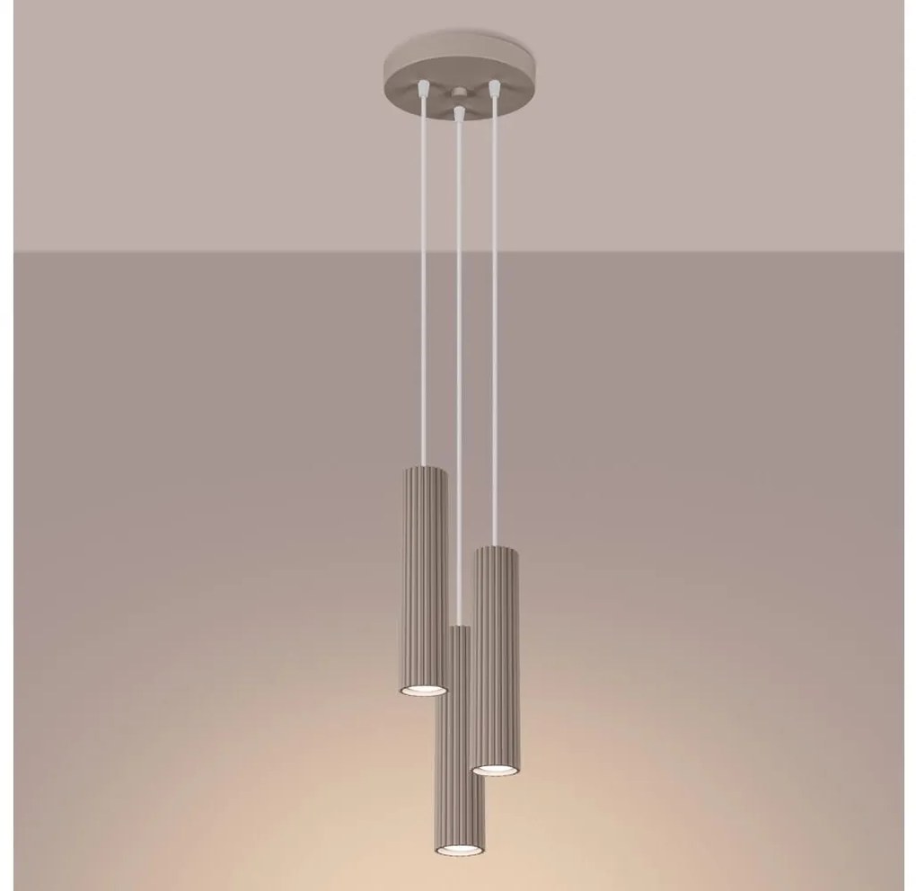 Brilagi - Lampadario a sospensione con filo CRESTO 3xGU10/10W/230V taupe