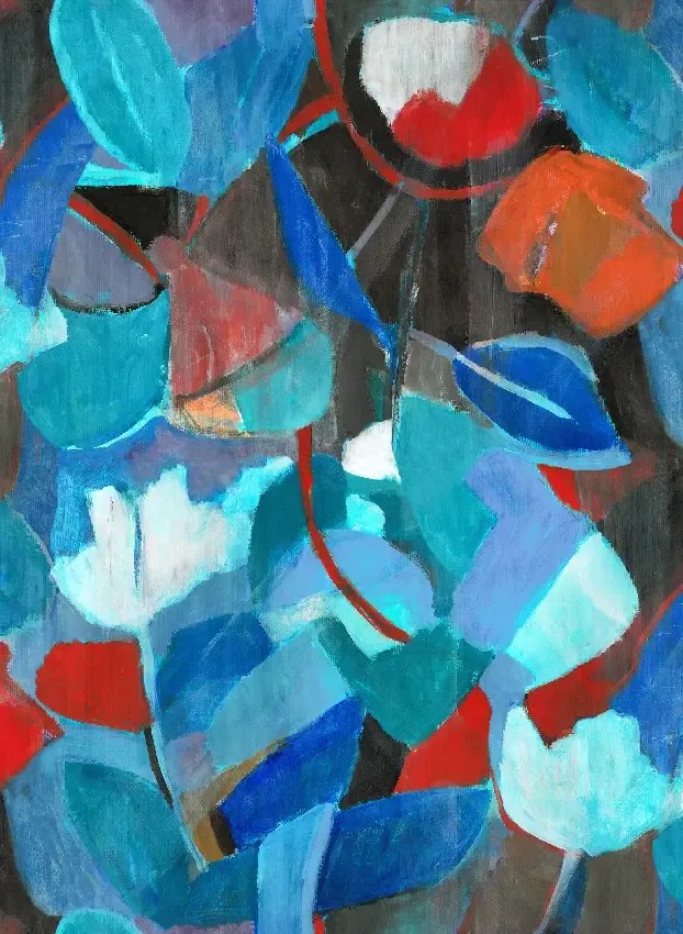 Jannelli & Volpi Wandbild Siwa - Blue Red Panel 4