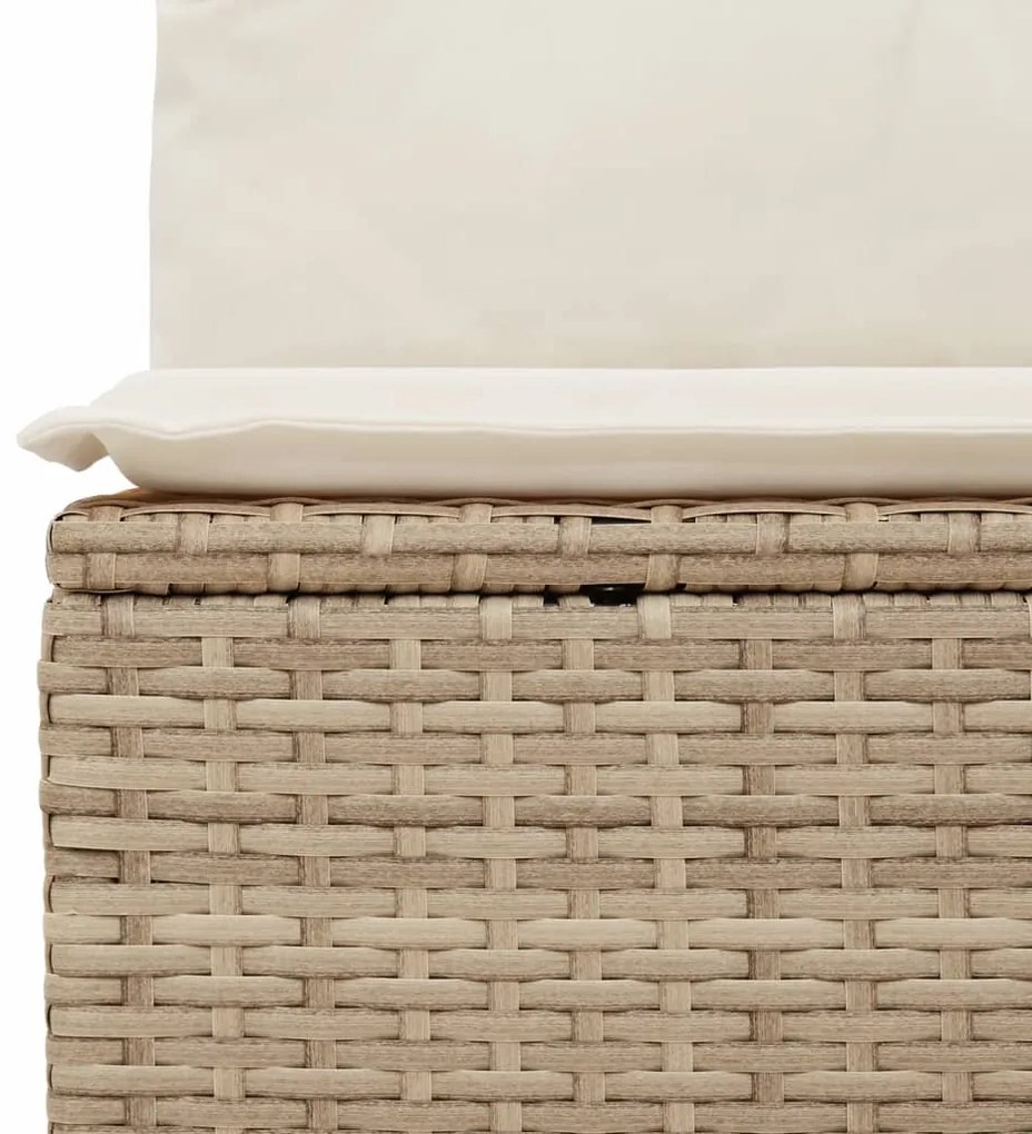 Set divano da giardino 10 pz con cuscini beige in polyrattan