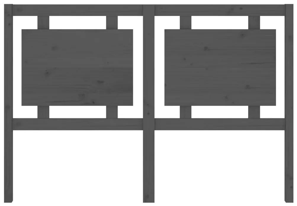 Testiera per letto grigia 145,5x4x100 cm legno massello di pino