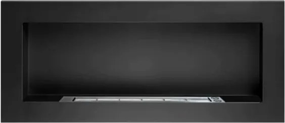 Camino a bioetanolo da parete o incasso Lucca Nero L 90 x P 12 x H 40