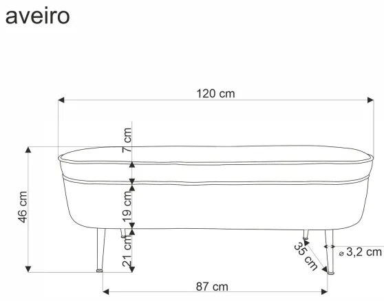Panca con vano portaoggetti AVEIRO 46x120 cm bianco