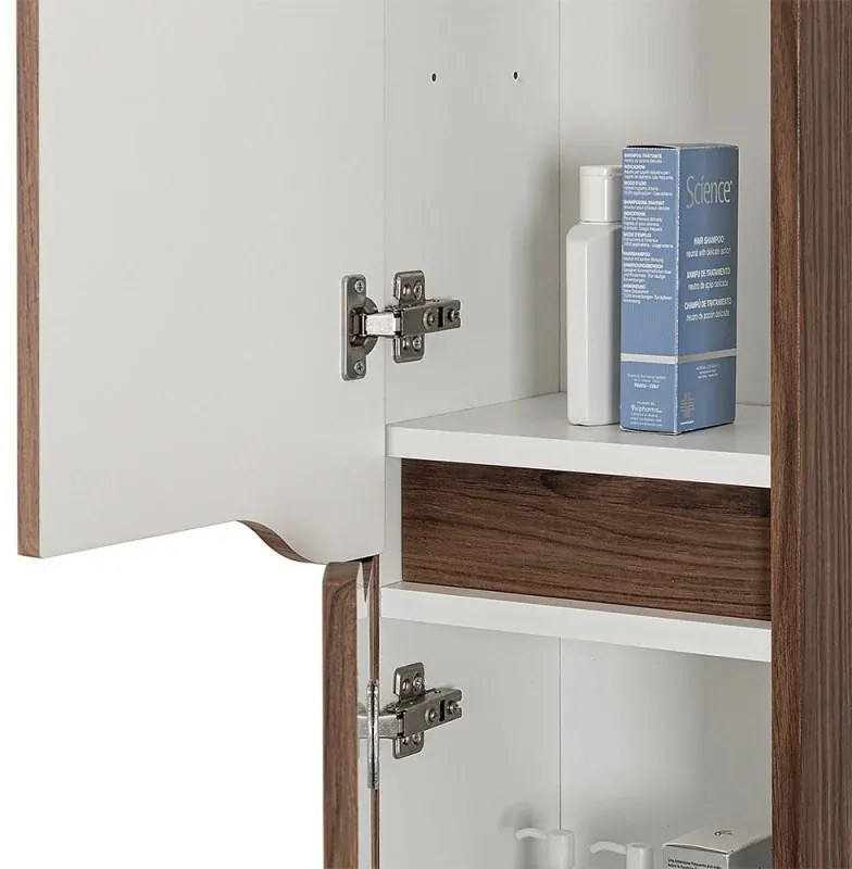 Pensile bagno sospeso 150 H noce con ripiani regolabili Maiori/Minori