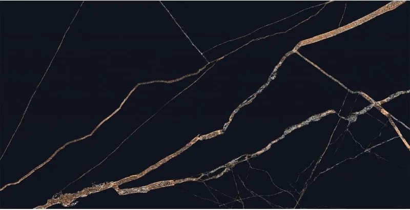 Mexen Fossil Gres nero smaltato rettificato G1, piastrella pavimento-parete 120 x 60 cm, alto lucido - TL213-120-060-00