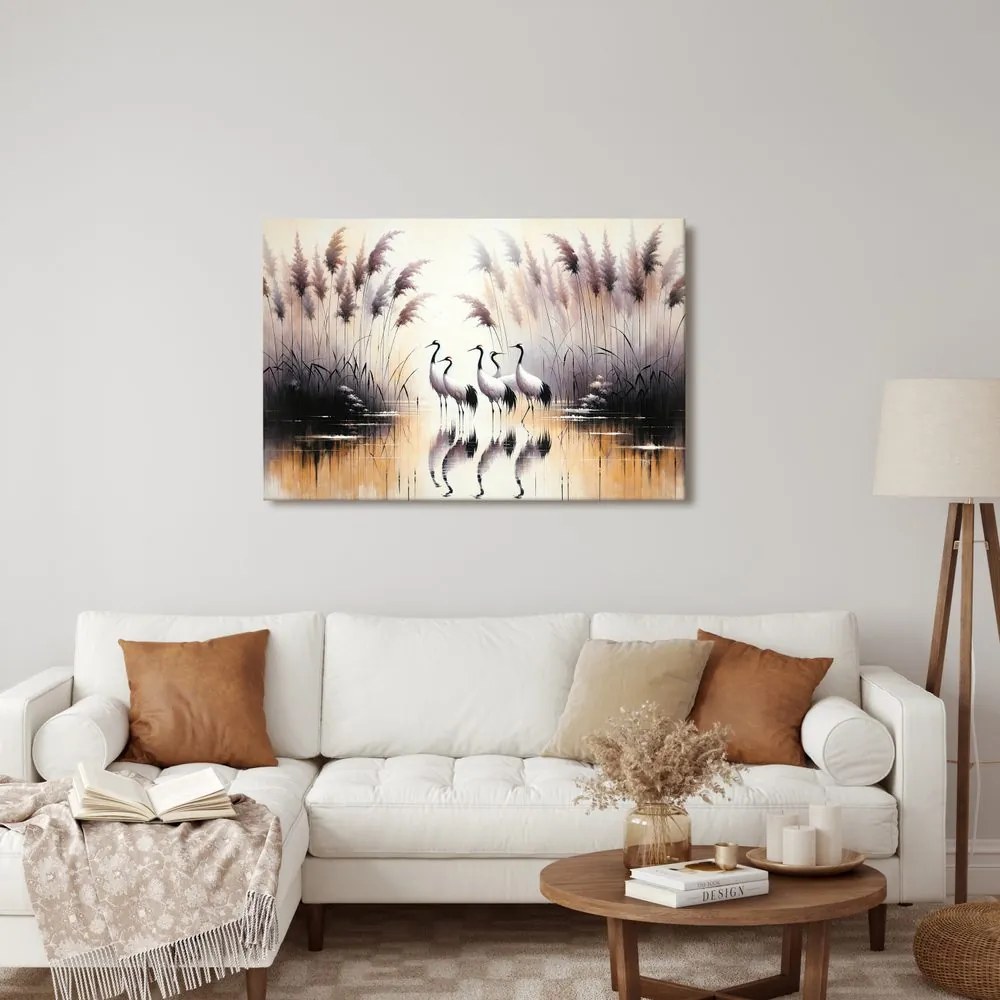 Quadro su tela – Gru presso le canne