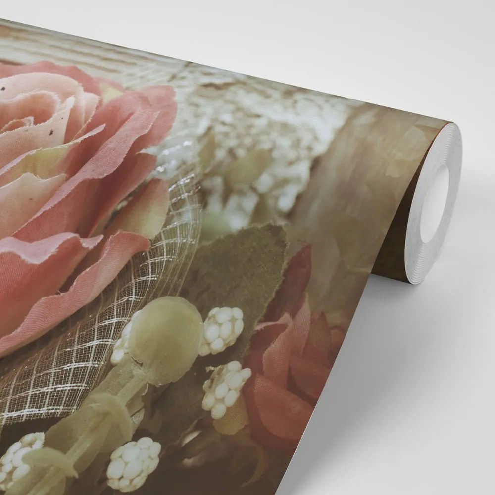 Carta da parati autoadesiva – Rose vintage eleganti