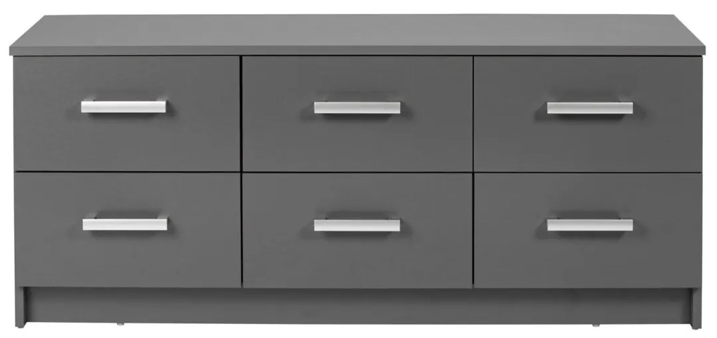 Cassettiera bassa 6 cassetti truciolare laminato grigio