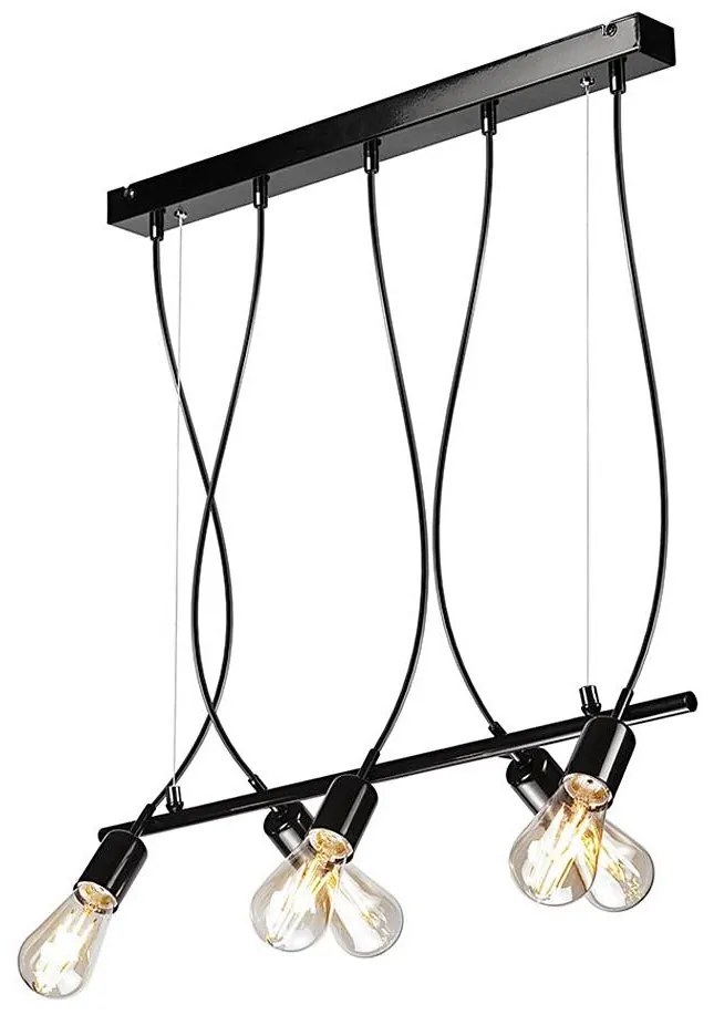 Lampadario su corda TARO 5xE27/60W/230V nero