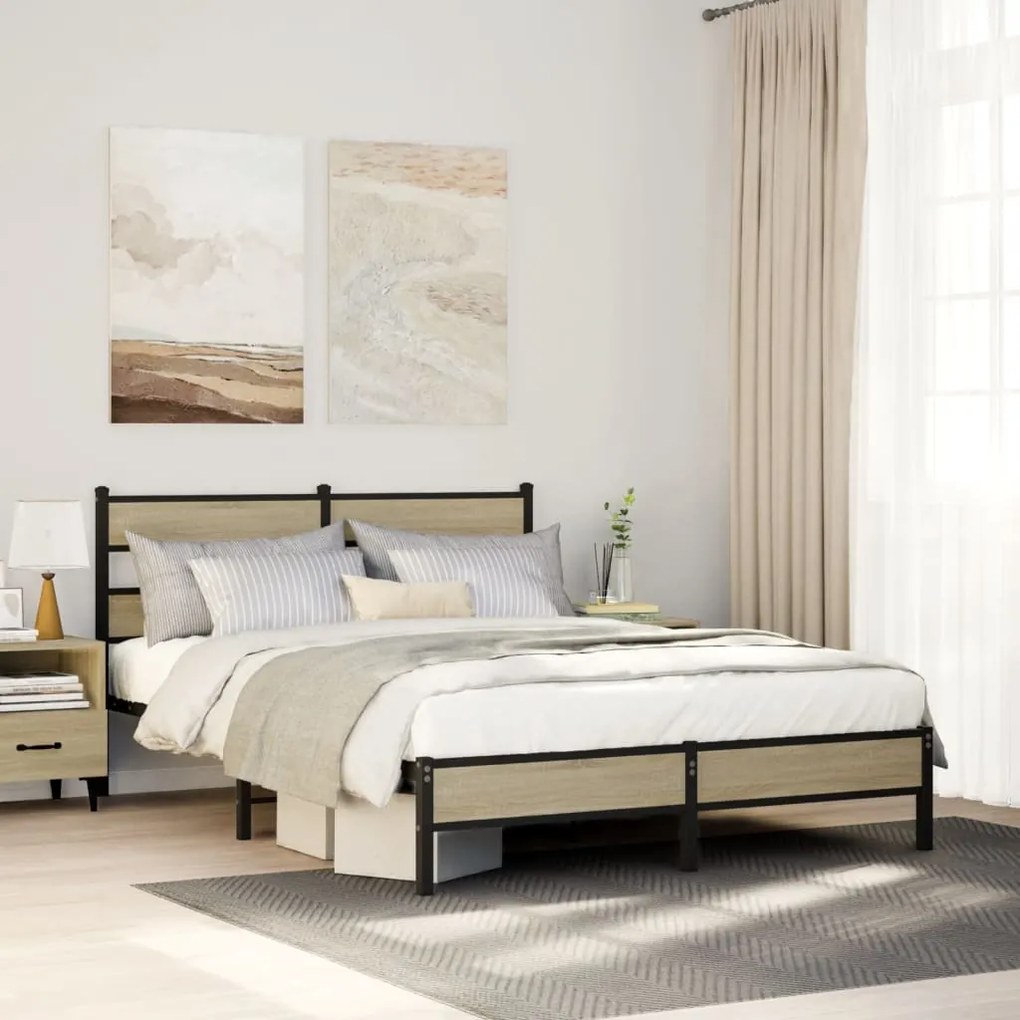 Giroletto Senza Materasso Rovere Sonoma 160x200cm İn Truciolato /