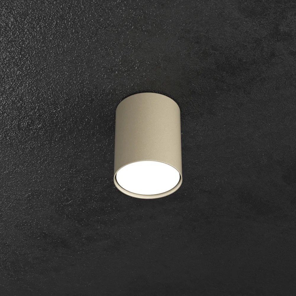 Plafoniera Moderna Cilindrica Shape Metallo Sabbia 1 Luce Gx53 10Cm