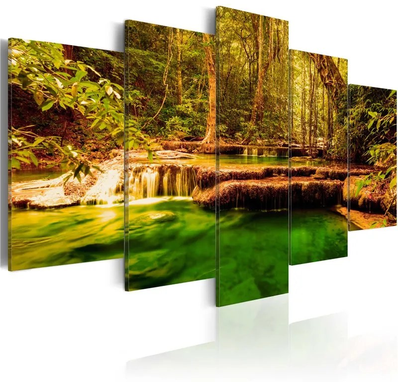 Quadro La bellezza della natura  Cascata  Colore Marrone, Dimensioni e Misure 100x50