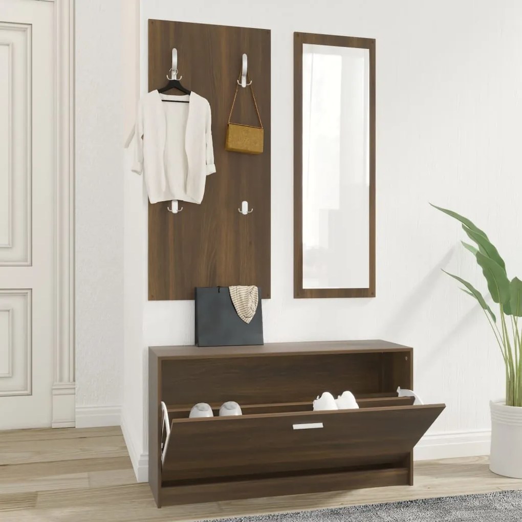 Set Scarpiere 3 İn 1 Rovere Marrone İn Legno Multistrato /
