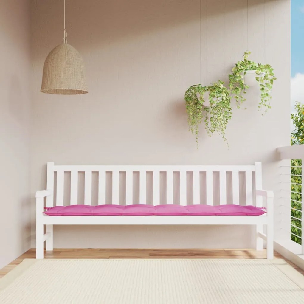 Cuscino Per Panca Da Giardino Rosa 200x50x7 Cm İn Tessuto /