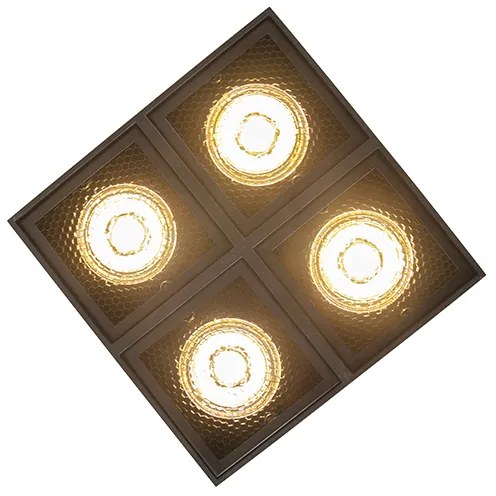 Faretto di design nero 4 luci - Qubo Honey