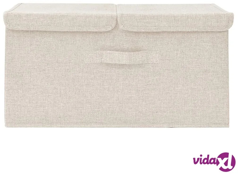 vidaXL Scatola Portaoggetti in Tessuto 50x30x25 cm Crema