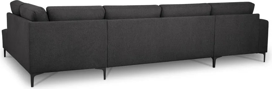 Divano angolare color antracite (con penisola a destra/a U) con rivestimento in ciniglia Fabian – Scandic