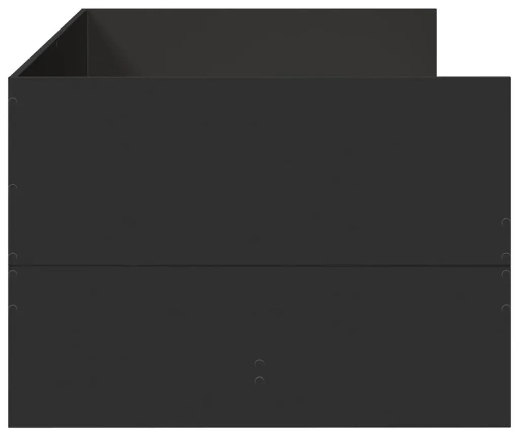 Divano letto con cassetti nero 100x200 cm in legno multistrato