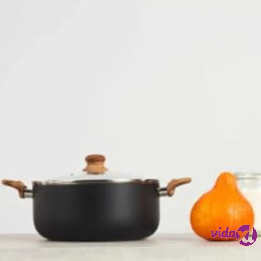 Livoo Casseruola con Effetto Legno e Pietra 24 cm 4 L Alluminio