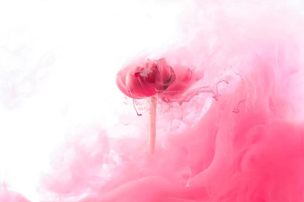 Carta da parati – Fiore rosa in stile interessante