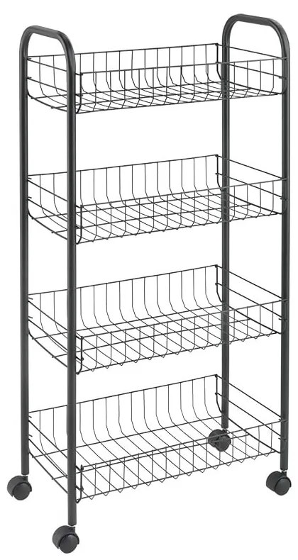 Scaffale mobile in metallo nero 41x84 cm Ascona - Metaltex