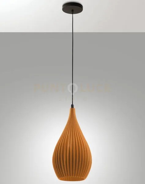 Lisa sospensione senape 1 luce attacco e27 in metallo e plastica ri...
