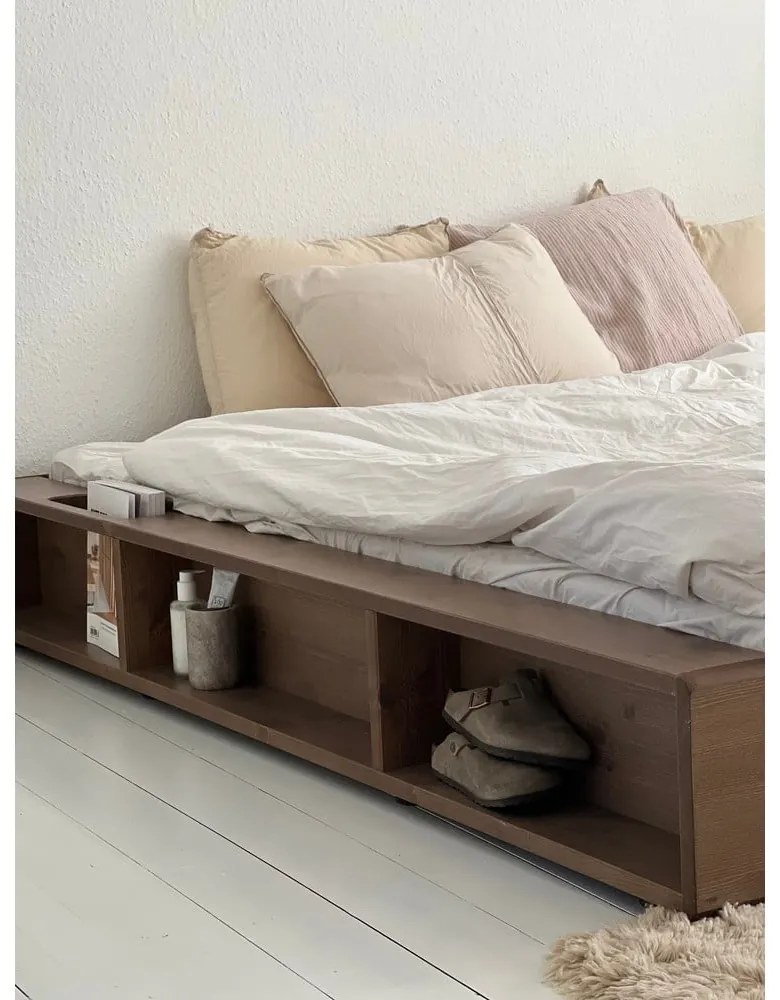 Letto matrimoniale marrone in legno di pino con griglia 180x200 cm Ziggy - Karup Design