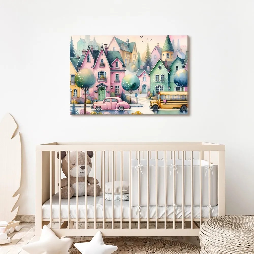 Quadro su tela – Vicoli magici della città pastello