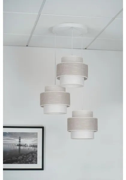 Brilagi - Lampadario a sospensione con filo DOVER SPACE 3xE27/15W/230V grigio/color crema