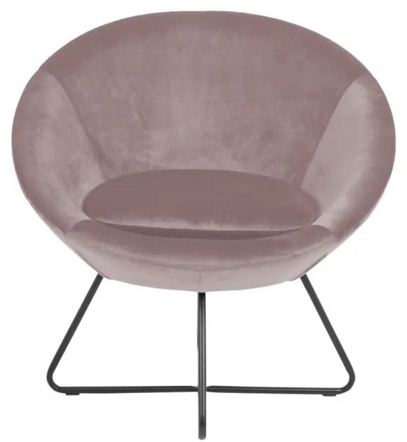 Poltrona in velluto rosa Center - Actona