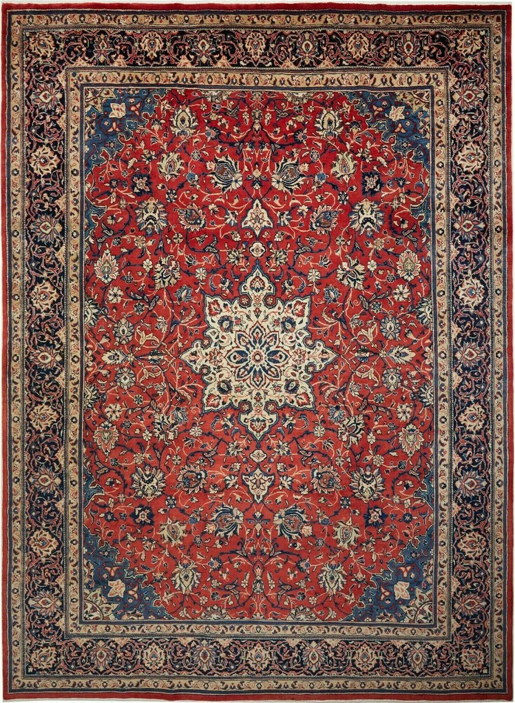 Sarouk Tappeto persiano 380x280 Rosso (Iran) Annodato A Mano