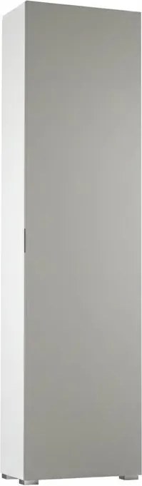 Scarpiera a colonna TERRANEO 1 anta apertura battente, doppia profondità L 50 x H 182 x P 30 cm 14 paia, grigio