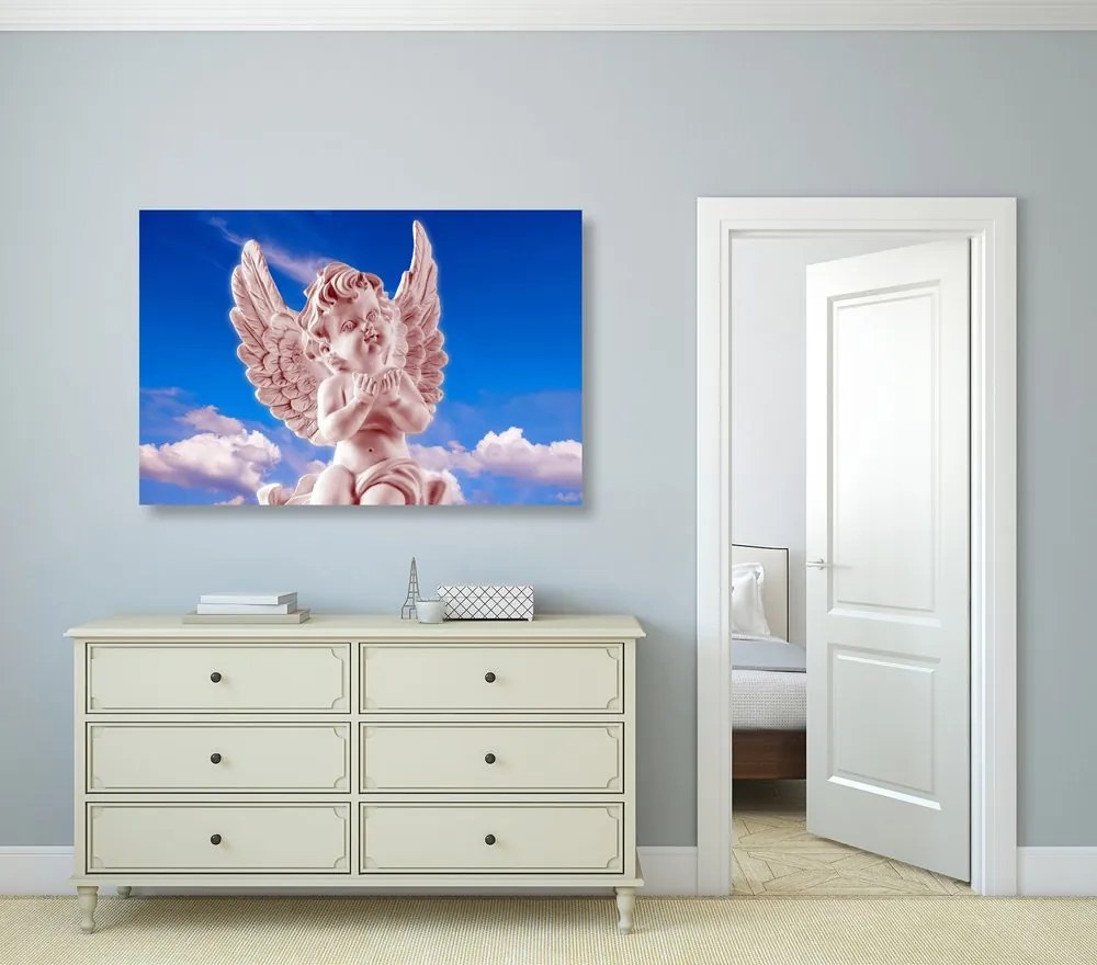 Quadro su tela – Angioletto attento rosa nel cielo