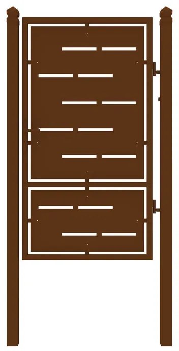 Cancello manuale con serratura manuale Privacy in ferro, apertura a destra, L 104.5 x H 180 cm, di colore ruggine