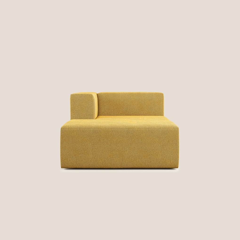 Nettuno modulo chaise longue in morbido tessuto bouclè T07 giallo