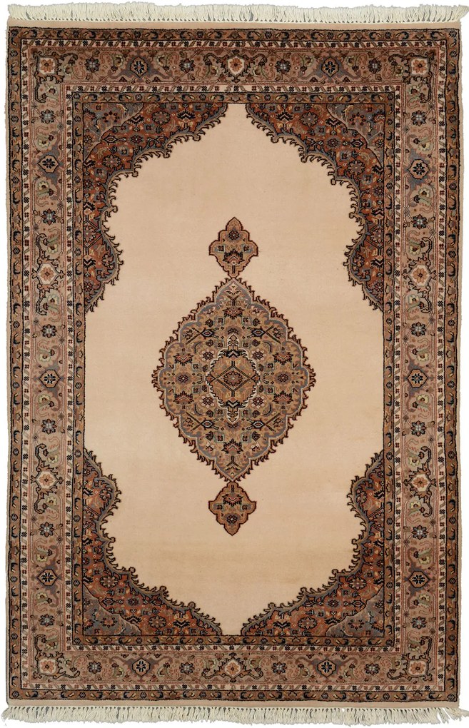 Kerman Tappeto 120 x 190 Beige (Indian) Annodato A Mano