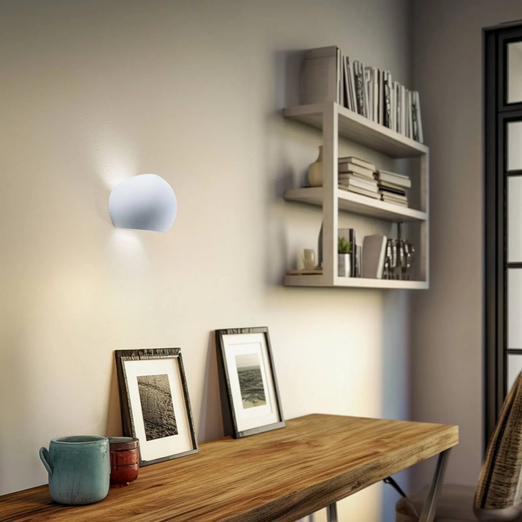 SOLLUX LIGHTING Applique Bullet up/down in ceramica bianca