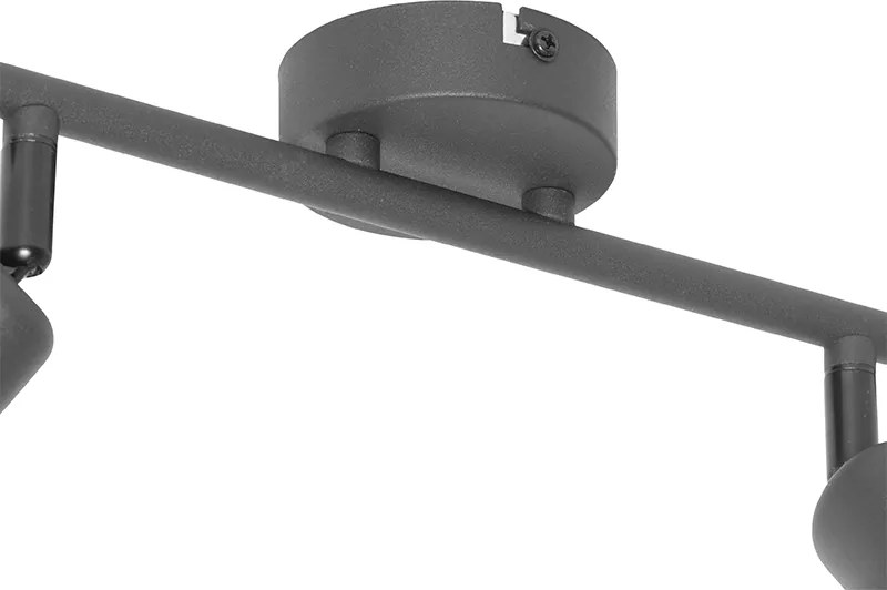 Plafoniera di design nera con oro 2 luci - Noud